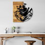 Wallity Wooden Clock 33 Reloj de Pared de Madera Nogal y Negro